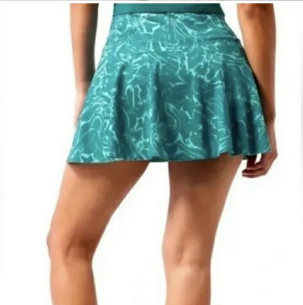 Athleta 1X Ace Printed Tennis Skort 13.5" Teal Marble Skater Skirt - Picture 9 of 10